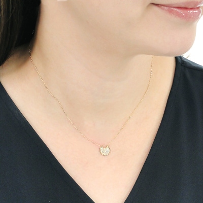 K18YG ダイヤモンド サークルネックレス(Fph008)