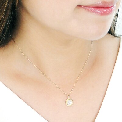 K18YG ダイヤモンド サークルネックレス(Fph009)