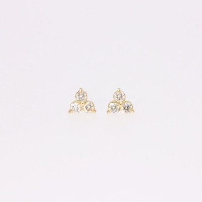 ピアス スリーストーン ダイヤモンド 0.3ct k18イエローゴールド EJ-104