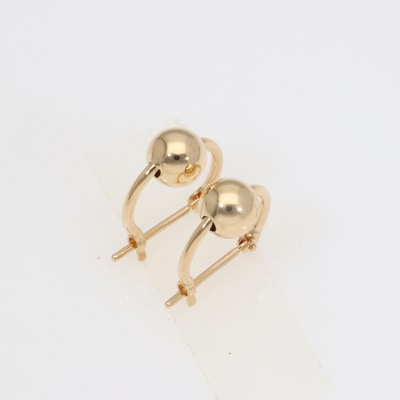 K18YG　丸玉付パイプフープピアス　EJ-106