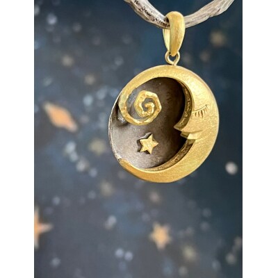 18金/SV三日月と満月のリバーシブルペンダント(9748)