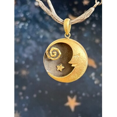 18金/SV三日月と満月のリバーシブルペンダント(9748)