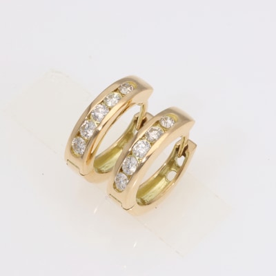 K18YG ダイヤモンド フープ ピアス 1.26ct — セルビーオンライン