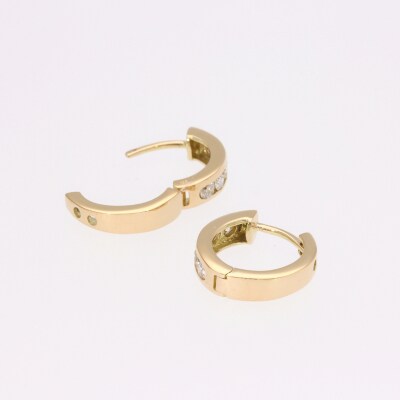 K18YG　ダイヤモンドフープピアス(0.4ct)　EJ-105