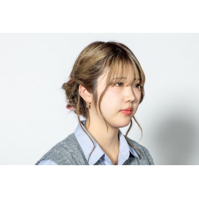 K18YG　透かし模様　ダイヤモンドフープピアス(0.42ct)　EJ-107