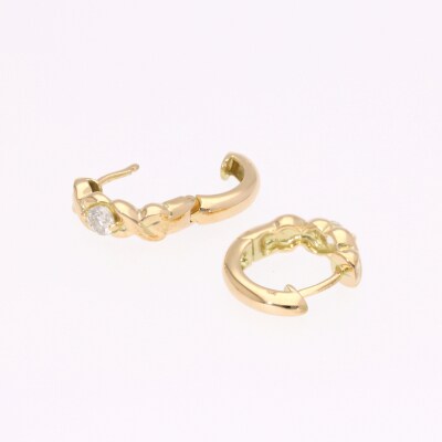 K18YG　ダイヤモンドフープピアス(0.2ct)　EJ-108