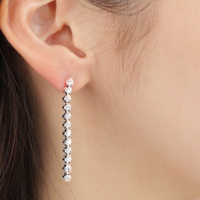 トータル1.0CT　PT900テニスチェーンピアス　E333DI-P