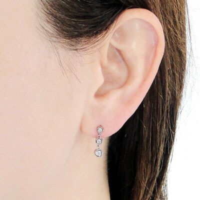 Pt900 ダイヤモンド ラインピアス(Fpe004)