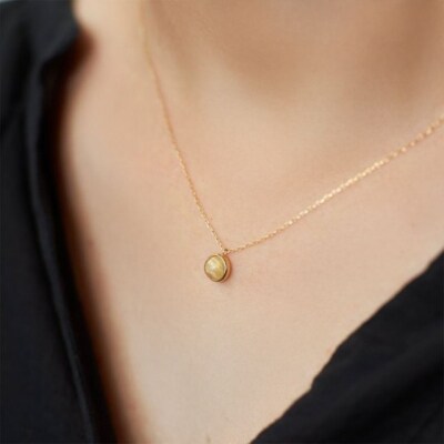 K18YGタイチンキャッツアイルチルクォーツ ネックレス(Fph017)