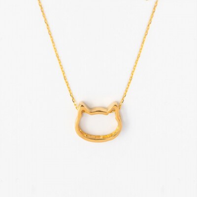 K24 シルエット ネコちゃん 純金 ゴールド ペンダント ネックレス HH19778