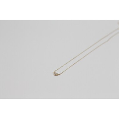 【K18イエローゴールド ダイヤモンドネックレス】ぷっくりハートデザインネックレス KG000106