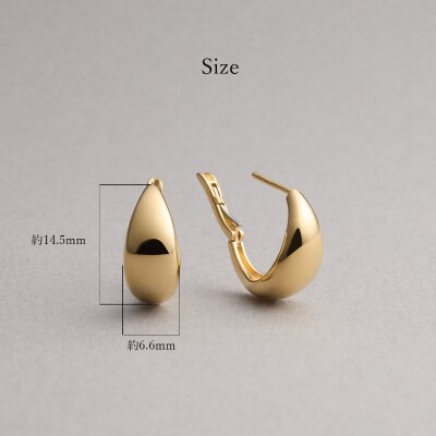 ≪MONICE≫K18イエローゴールド フープピアス(バネキャッチタイプ)【TE-133】