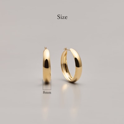 ≪MONICE≫K18イエローゴールド 直径30mm フープピアス【TE-135】