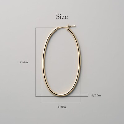 ≪MONICE≫K18イエローゴールド オーバルフープピアス【TE-136】