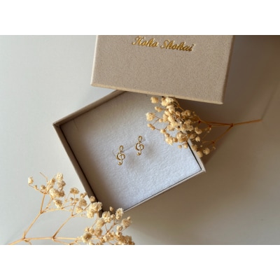 K18(1番)音符モチーフピアス地金(PE8040)