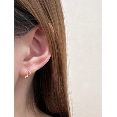 K18(2番)音符モチーフピアス地金(PE8042)