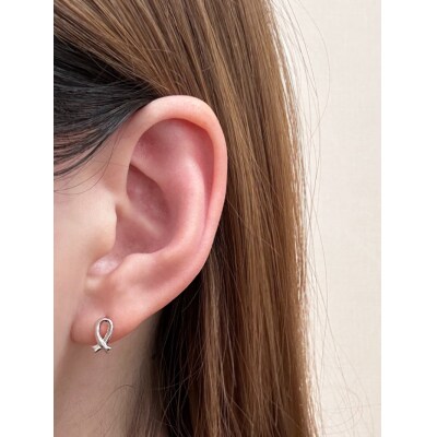 Pt900リボンモチーフピアス地金(PE8043)