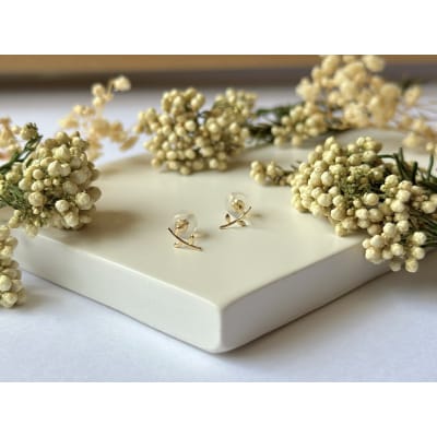 K18 小枝モチーフピアス(PE8058)