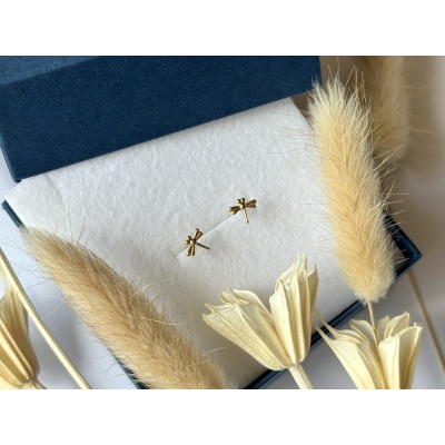 K18 トンボモチーフピアス(PE8224)