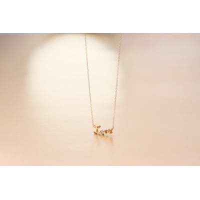 18金 ダイヤモンドネックレス 0.008ct LOVEデザイン / K18-SN01006