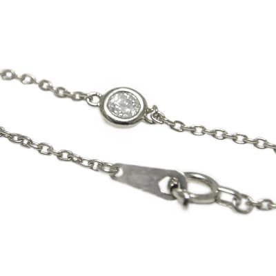 PT900「一粒石」ダイヤチェーンブレスレット【0.10ct-1】