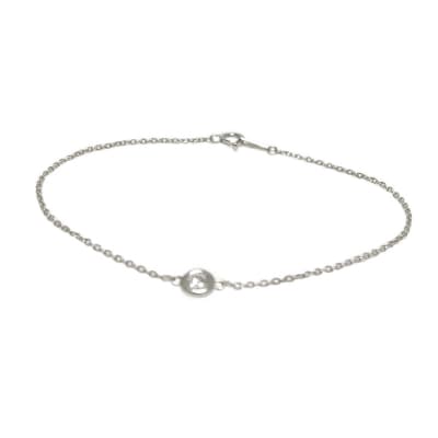 PT900「一粒石」ダイヤチェーンブレスレット【0.10ct-1】