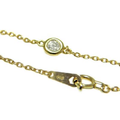 K18イエローゴールド「一粒石」ダイヤチェーンブレスレット【0.10ct-2】
