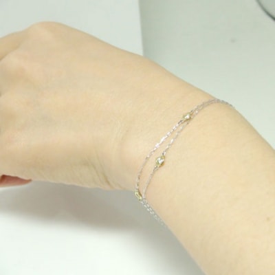 PT850/K18イエローゴールド ダイヤチェーンブレスレット【28861-5】