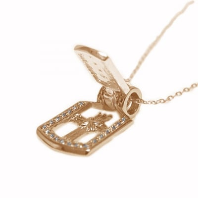 K18ピンクゴールド「2WAY」高級ダイヤペンダント【54525-3】