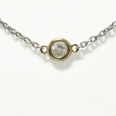 PT850/K18ピンクゴールド「2カラット」ステーションダイヤネックレス【2ct-90-5】