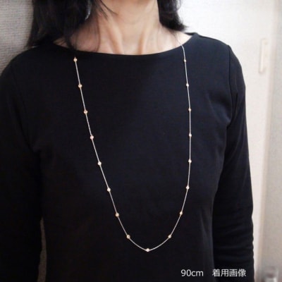 PT850/K18ピンクゴールド「2カラット」ステーションダイヤネックレス【2ct-90-5】