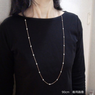 PT900/K18ピンクゴールド「2カラット」ステーションダイヤネックレス【2ct-90-7】