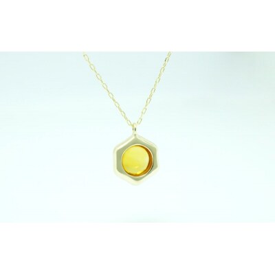 K10YGシトリンカボションペンダント P6165CT-Y2