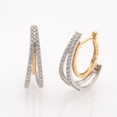 PT900/K18 0.30ct ダイヤモンド ピアス　FFP-000338