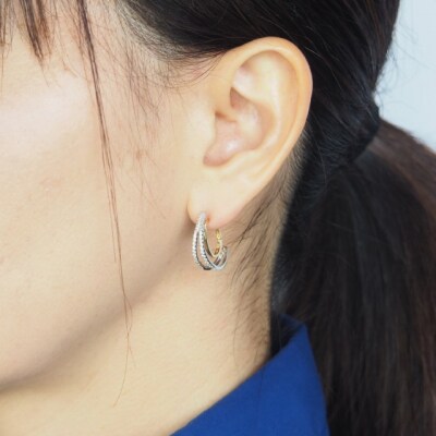 PT900/K18 0.30ct ダイヤモンド ピアス　FFP-000338