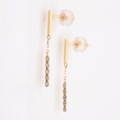 K18 0.10ct ダイヤモンド ピアス　FFP-000344