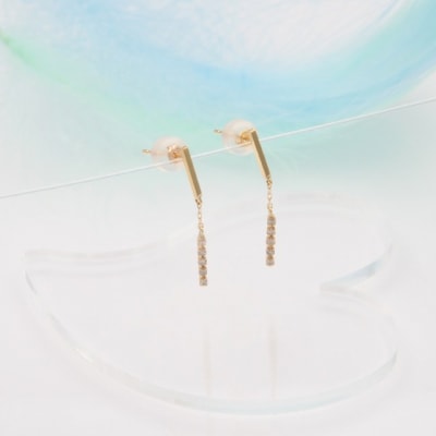 K18 0.10ct ダイヤモンド ピアス　FFP-000344