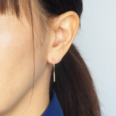 K18 0.10ct ダイヤモンド ピアス　FFP-000344