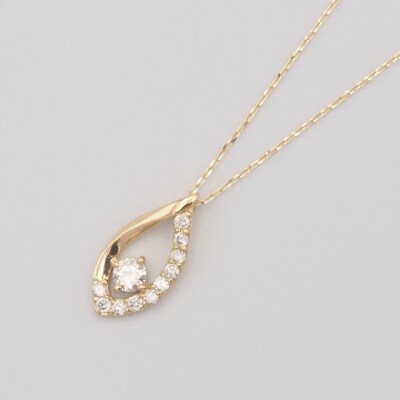 K18 0.2ct ダイヤモンド ペンダントネックレス　FHH-019829