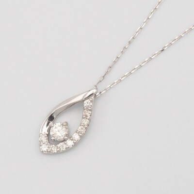 PT900/PT850 0.2ct ダイヤモンド ペンダントネックレス　FHH-019830