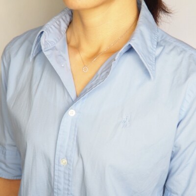 PT900/PT850　0.15ctダイヤモンド　サークルペンダントネックレス　FHH-019916