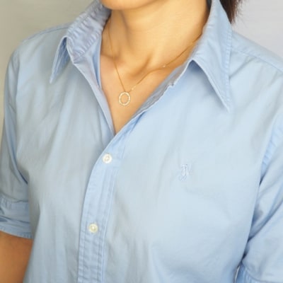 K18 0.5ctダイヤモンド　サークルペンダントネックレス　FHH-019919