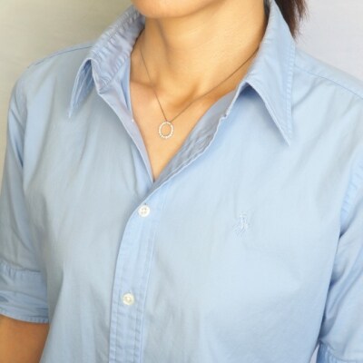 PT900/PT850 0.5ctダイヤモンド　サークルペンダントネックレス　FHH-019920