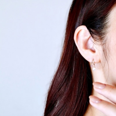 【ジュエリー】K10イエローゴールド パール・アメシスト ピアス 保証書付 SE-3337