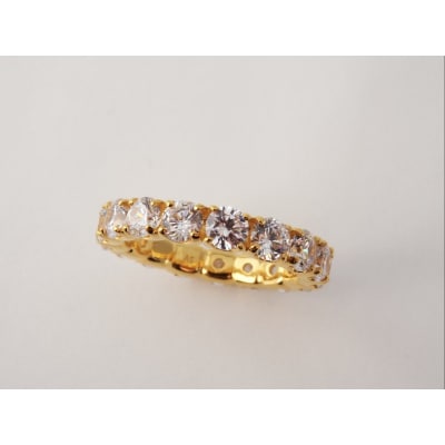 K18YG 3.00ctUPフルエタニティダイヤモンドリング9977