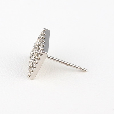 K18ホワイトゴールド&ダイヤモンド スクエアモチーフピアス【TE-109】