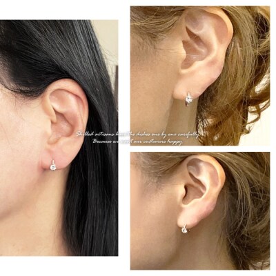 【K10PG】ダイヤモンド 一粒石 フープピアス le1182k10pg