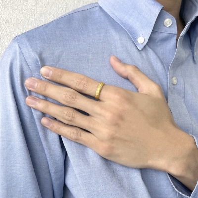 純金(24金)鍛造リング　スターダスト幅5.0mm　9000377813