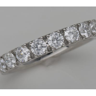 PT999鍛造リング　ハーフエタニティダイヤ10石1.0ct　9000300567