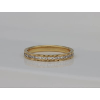 K18鍛造リング　ミルハーフエタニティ　9000093154